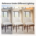 thumbnail image 4 of EOP Upholstered Dining Chairs Set of 2, Farmhouse Fabric Kitchen Chairs with Solid Wood Legs, Modern Restaurant & Cafe Side Chairs for Home Dining Room, Beige, 4 of 9