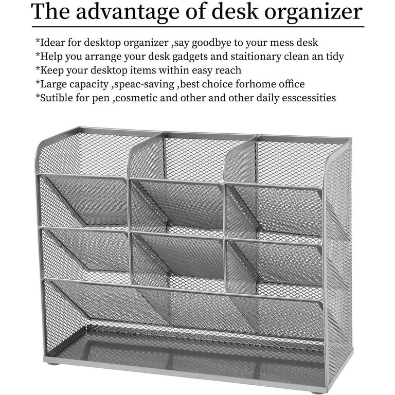 Marbrasse Mesh Desk Organizer, Multi-Functional Pen Holder, Desktop  Stationary Organizer, Storage Rack for School Home Office Art Supplies  (Mesh Pen