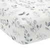 Lambs & Ivy Painted Forest Cotton Fitted Crib Sheet - Gray, White, Outdoors