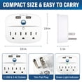 thumbnail image 4 of Regleta de alimentación aprobada por cruceros - Protector sin sobretensiones para cruceros con 2 salidas USB - Cruise Ship Essentials 2024 para Carnival, Princess, Norwegian, Holland America, MSC y la, 4 of 5