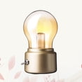 thumbnail image 3 of Raindrops Small Nightstand Lamp Bedside Lamp Golden Round Bulb Shape 7x2.4x4.3in 1Pcs, 3 of 8
