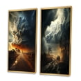thumbnail image 3 of Designart "Storm Raging SPIRAL II" Storms Framed Wall Art Set Of 2 - Grey Landscapes Framed Canvas Set For Living Room Decor, 3 of 6