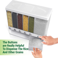 thumbnail image 3 of 2X Dry Food Dispenser Container-Rice Dispenser 22 Pounds Pantry & Bucket (White), 3 of 8