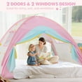 thumbnail image 3 of 1 Size Bed Tent with Star Lights, Blackout with 2 Windows, Portable Bunk Bed Tent for and , Rainbow, 3 of 6
