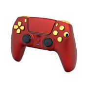 Custom Wireless Controller Compatible with PS5 - Multiple Designs Available (Red & Gold Chrome)