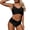 Black, variant on Womens Bathing Suit High Waist Tight Fitting Two Piece Bikini with V Neck and Backless Design Army Green XXL