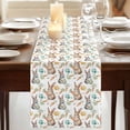 thumbnail image 3 of Happy Easter Table Runner, Spring Bunny Colorful Eggs Carrots Leaves Washable Cotton Linen Table Runners 72 Inches Long, Dresser Scarf Runner for Dining/Coffee/Kitchen/TV Stands/Cabinets 13''x72'', 3 of 9
