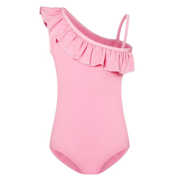 Maillots de Bain une Pièce Roses pour Filles, Bikini Mignon pour Adolescentes 5-6 Ans