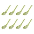 thumbnail image 1 of EeaseCA 8pcs Imitation Ceramic Long Handle Spoons Hook Style Soup Spoon Tableware Anti-slip Porridge Spoon Kitchen Utensil for Home Kitchen (Green), 1 of 8