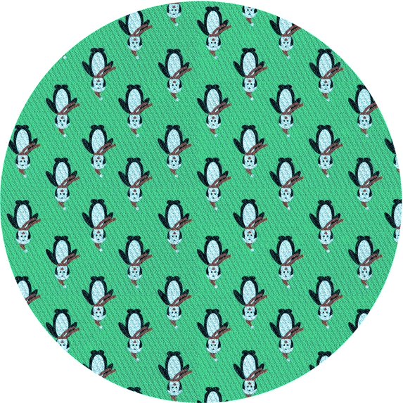 Ahgly Company Indoor Round Patterned Medium Spring Green Area Rugs, 6' Round