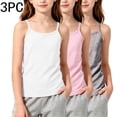 thumbnail image 2 of yillto Girl Undershirts Camisoles 3 Pack Soft Sleeveless Cami Girls Kids Summer Tank Tops 1-12 Years, 2 of 5