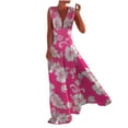 thumbnail image 2 of Lenago Robes Formelles Grande Taille pour Femmes Mode Décontractée Été Sans Manches Col en V Robe Imprimée Fermeture Éclair Robe Longue Robes de Plage en Solde, 2 of 8