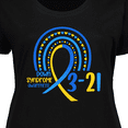 thumbnail image 4 of Inktastic 3-21 World Down Syndrome Day Blue and Yellow Rainbow Ribbon Women's Plus Size T-Shirt, 4 of 5