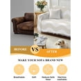 thumbnail image 5 of Cream Moire Couch Cover for Dogs, Water Ripple Stripe Farmhouse Washable Sofa Covers Slipcover for Pets Dogs Futon Cover, Couch Recliner Covers, Oversized Chair Slipcover 71"x91", 5 of 9