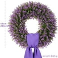 thumbnail image 6 of 20" Artificial Purple Boxwood Christmas Wreath with Silk Scarf, Faux Greenery Wreath for Front Door, Indoor Outdoor Home & Seasonal Christmas Decoration, 6 of 9