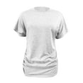 thumbnail image 7 of Tittly T Shirts for Women Basic Tees Women's Short Sleeved Solid Color Round Neck Loose Pleated Fashion Top T Shirt Tshirts Shirts Womens Tops White XXL, 7 of 7