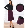 thumbnail image 2 of DARING DIVA Women's High Waisted Business Casual Fishtail Midi Skirt XS Dark Purple, 2 of 6