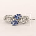 thumbnail image 2 of Mooneye Dual Stone 6x4MM Oval Blue Tanzanite 925 Sterling Silver Split Shank Women Wedding Ring, 2 of 5