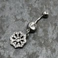thumbnail image 6 of Body Candy Womens 14G 316L Stainless Steel Piercing Fabulous Flower Dangle Belly Button Ring, 6 of 8
