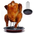 thumbnail image 2 of Chicken Cooking Grill Rack,Stainless Steel Chicken Roaster Rack with Pan Roasting BBQ, 2 of 4