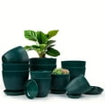 thumbnail image 3 of 24pcs, [Gardening Clearance]Designer Flower Pots, Minimalist Plastic Planters with Clean Lines, Durable Plastic Planters for All Your Gardening Needs,  Planters with Drainage Holes And Trays, 3 of 10