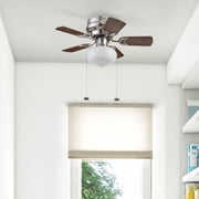 Prominence Home Hero 28 Brushed Nickel Low Profile Ceiling Fan with Light