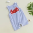thumbnail image 3 of Baby Onesies Boy Infant Baby Boy Girl Toddler Boy 4th Of July Outfit USA Flag Embroidery Jumpsuit Sleeveless Overall Playsuit Sailboat Baby Clothes, 3 of 8