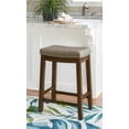thumbnail image 6 of Linon Claridge Counter Stool Gray Woven Padded Seat Wood Frame in Rustic Brown, 6 of 9