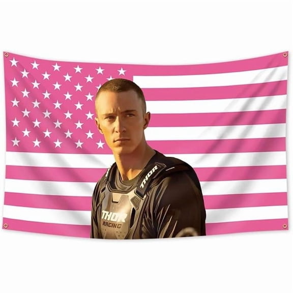 Drew Flag 3x5 FT Cameron Pink America Flag Tapestry for College Dorm, Man Cave Bedroom And Living Room Home Decor