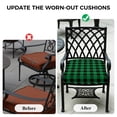 thumbnail image 5 of Outdoor Patio Cushion Covers 4 Pack Green Black Check Plaid Patio Chair Cushion Covers with Ties and Zipper Farmhouse Style Waterproof Outdoor Seat Cushion Covers for Patio Furniture 22"x20", 5 of 9