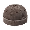 thumbnail image 2 of NUZYZ Docker Hat Solid Color Adjustable Breathable Brimless Lightweight Decorative Retro Four Seasons Sailor Hat Daily Hat, 2 of 8
