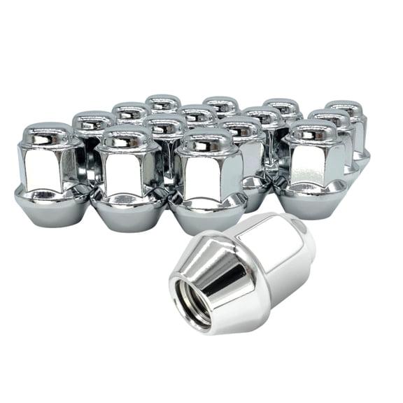16 Chrome 3/8 Tapered Base Lug Nut Set - 17mm Hex - 1.10 Inch Tall - Fits Many KTM, Polaris, ITP, ATV UTV Wheels