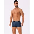 thumbnail image 2 of DARING DIVA Men's Lightweight Short Leg Stretch Boxer Briefs 36 Navy Blue, 2 of 6
