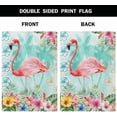 thumbnail image 3 of Pink Flamingo House Flag 28 x 40 Inch Large Vertical Double Sided Summer Fresh Palm Trees Background Watercolor Flowers Seasonal Outside Décor for Garden Yard Farmhouse Flags, 3 of 6