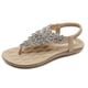 thumbnail image 1 of Sandalias de verano Rhinestone Boho Pisos de mujer de gran tamaño, 1 of 5
