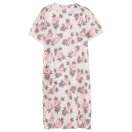 

Women s Adaptive Poly / Cotton Backwrap Gown (Pink With Flowers 03 XXX-Large)