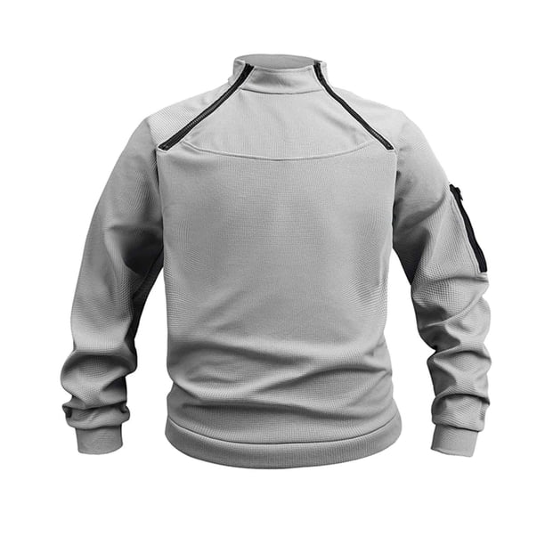 pstuiky camisas de manga larga para hombre, Sudadera con capucha y cuello alto para hombre, holgada, de manga larga, para primavera y otoño Tops de talla grande para hombre l
