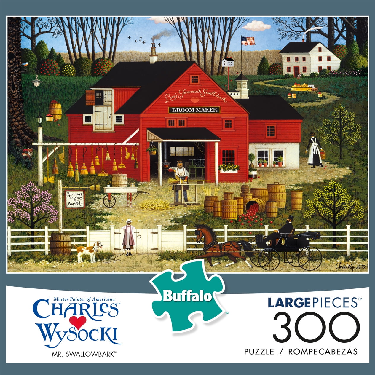 NEW  Buffalo Games Charles Wysocki " Lilac Point Glen" 300 Large Piece Puzzle 