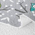 thumbnail image 5 of Manfei Cartoon Owl Quilt King, Tree Branch King Coverlet Set, Gray, 3 Pieces, 1 Bedspread and 2 Pillowcases, 5 of 7