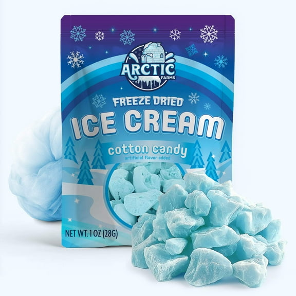 Arctic Farms Freeze Dried Ice Cream that Does Not Melt (Cotton Candy Blue) (1oz)