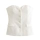 thumbnail image 3 of HH TRAF Verano Femenino Sólido Flip Decoración Satén Textura Dividida Decorar Culottes Nueva Cintura Alta Cremallera Lateral Mini Falda Mujer, 3 of 5