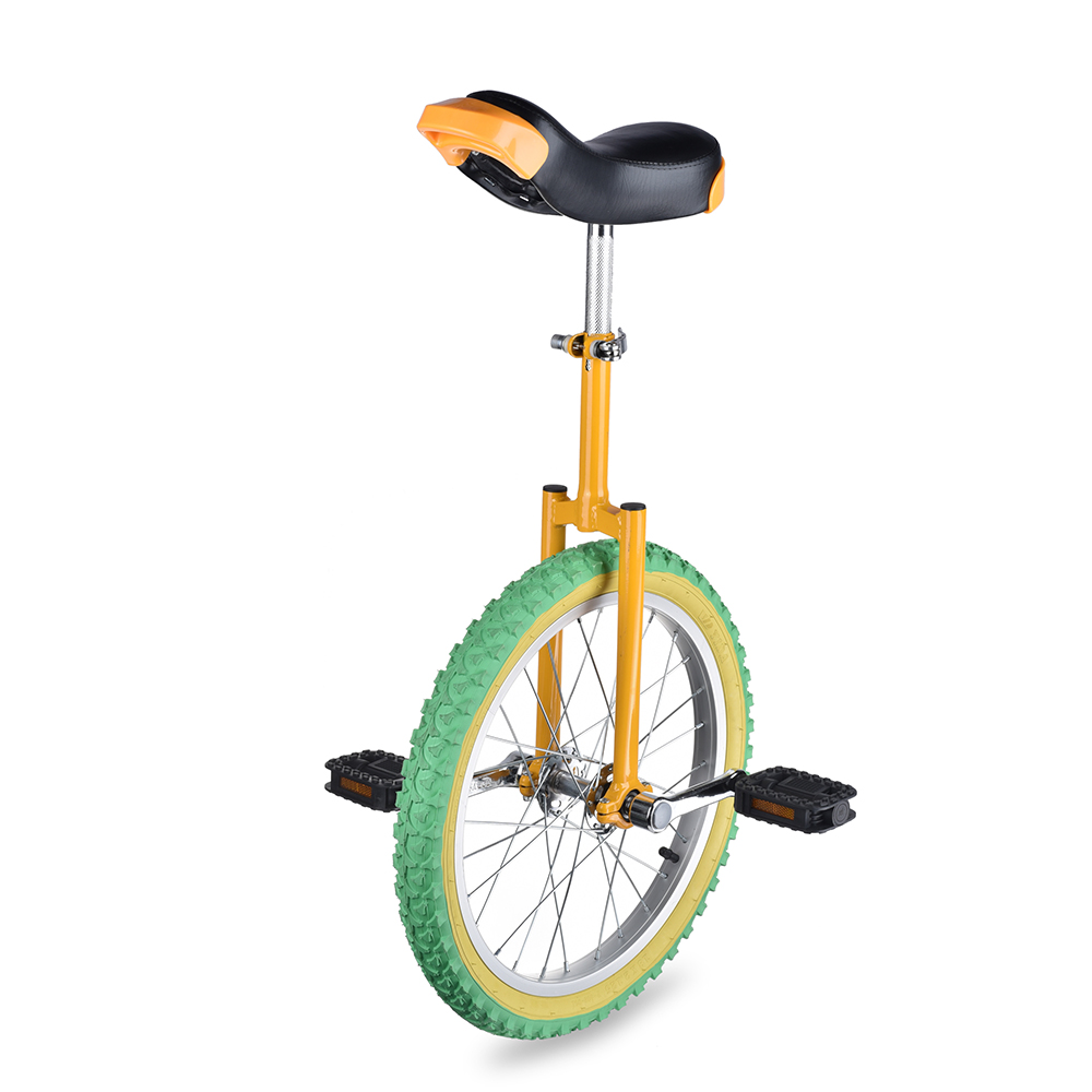 18" Unicycle Leakproof Butyl Tire Wheel Cycling Outdoor Yellow Green