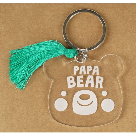 Inkdotpot Keychain Papa Bear Acrylic Engraved Keychain Gift For Dad