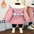 thumbnail image 2 of Gubotare Girls Fleece Coat Girls Fleece Jacket Button Down Coat Fall Winter Outwear Clothes with Pocket Size 7-8,(Hot Pink 7-8 Years), 2 of 4