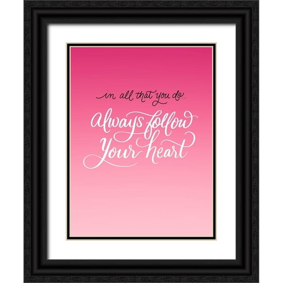 Batista, Dee 12x14 Black Ornate Wood Framed with Double Matting Museum Art Print Titled - Heart