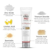 EltaMD UV Physical Tinted Mineral Sunscreen for Face - SPF 41 Tinted Sunscreen for Face, 100% Mineral, 3.0 oz Tube