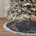 thumbnail image 3 of Christmas Tree Skirt, Forest Meditating Tiger Christmas Tree Decorations Indoor, Tree Skirts Mat With Tassel Trim for Halloween New Year Holiday Christmas Party Decor 30 Inches, 3 of 7