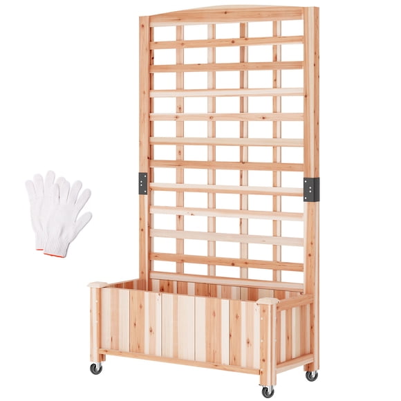 Noble House Wooden Raised Garden Bed with Trellis