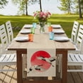 thumbnail image 4 of Vintage Birds Red Sun Table Runner, Retro Art Animals Rustic Washable Cotton Linen Table Runners 120 Inches Long, Dresser Scarf Runner for Dining/Living Room/Kitchen/Square Tables 13''x120'', 4 of 9