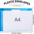 thumbnail image 2 of LEOBRO Plastic Envelopes with Pockets, 24 Pack Plastic Envelopes with Snap Closure, Plastic File Folders for Documents, Reusable Clear File Folders Plastic File Bags Envelopes, A4 Size, 2 of 17